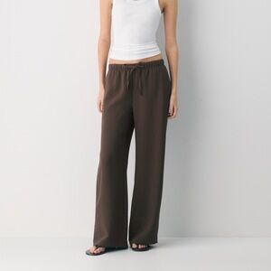 Aritzia Wilfred The Lodge Crepette Pants Brown